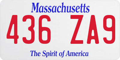 MA license plate 436ZA9