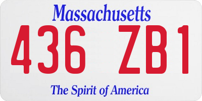 MA license plate 436ZB1