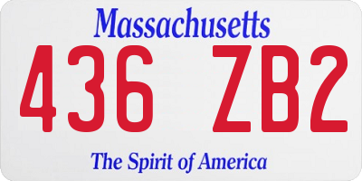 MA license plate 436ZB2