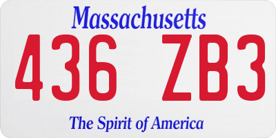 MA license plate 436ZB3