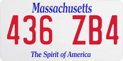 MA license plate 436ZB4