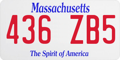 MA license plate 436ZB5