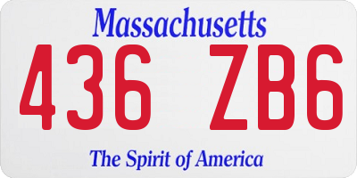 MA license plate 436ZB6
