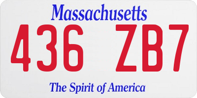 MA license plate 436ZB7