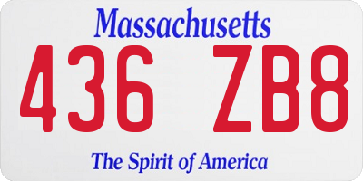 MA license plate 436ZB8