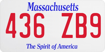 MA license plate 436ZB9