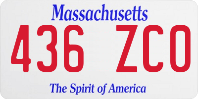MA license plate 436ZC0
