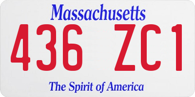 MA license plate 436ZC1