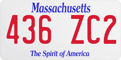 MA license plate 436ZC2