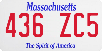 MA license plate 436ZC5