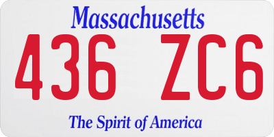 MA license plate 436ZC6