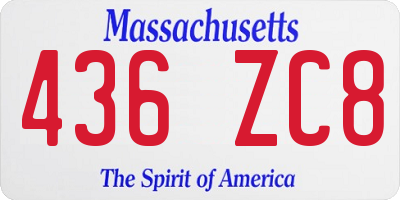 MA license plate 436ZC8