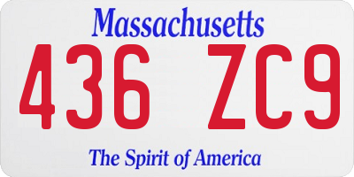 MA license plate 436ZC9