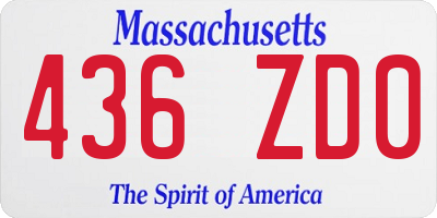 MA license plate 436ZD0