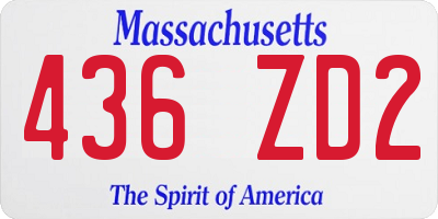 MA license plate 436ZD2