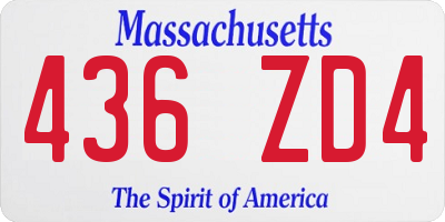 MA license plate 436ZD4