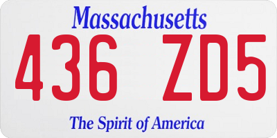 MA license plate 436ZD5