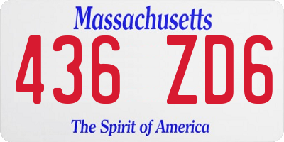 MA license plate 436ZD6