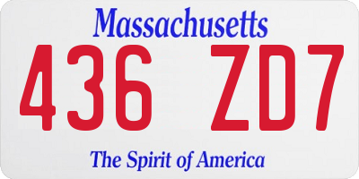 MA license plate 436ZD7