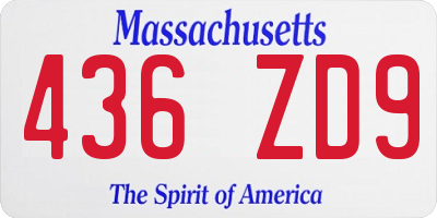 MA license plate 436ZD9