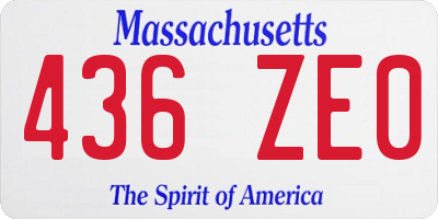 MA license plate 436ZE0