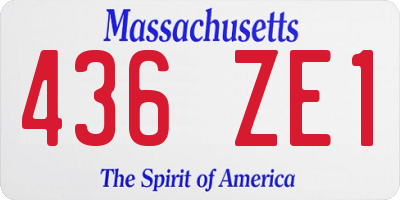 MA license plate 436ZE1