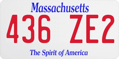 MA license plate 436ZE2