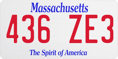 MA license plate 436ZE3