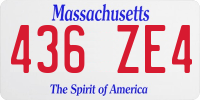 MA license plate 436ZE4