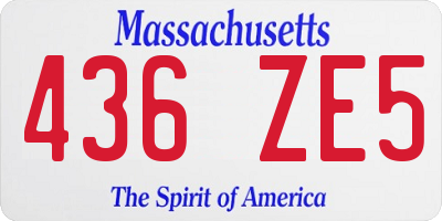 MA license plate 436ZE5
