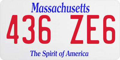 MA license plate 436ZE6