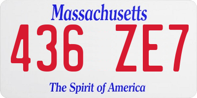MA license plate 436ZE7