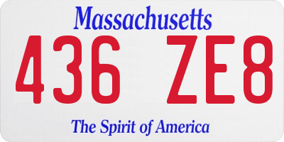 MA license plate 436ZE8