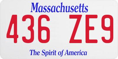 MA license plate 436ZE9