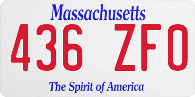 MA license plate 436ZF0