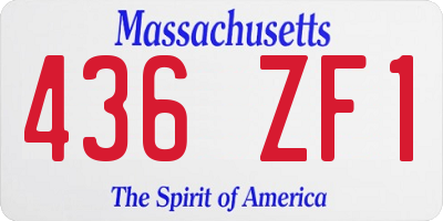 MA license plate 436ZF1