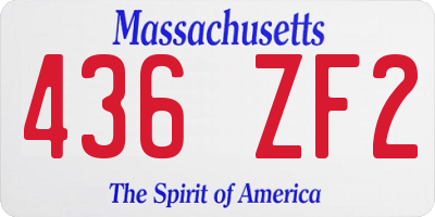 MA license plate 436ZF2