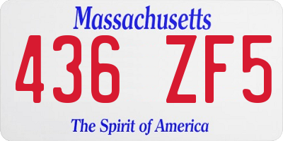 MA license plate 436ZF5