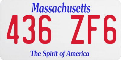 MA license plate 436ZF6
