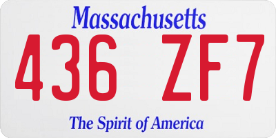 MA license plate 436ZF7