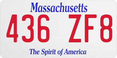 MA license plate 436ZF8