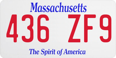 MA license plate 436ZF9