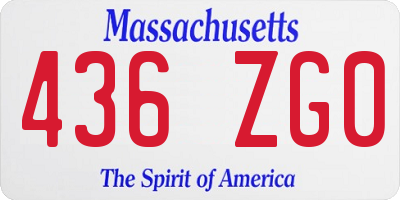 MA license plate 436ZG0