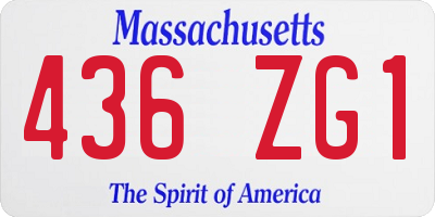 MA license plate 436ZG1