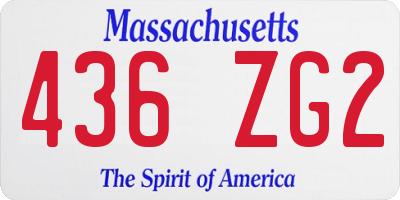 MA license plate 436ZG2