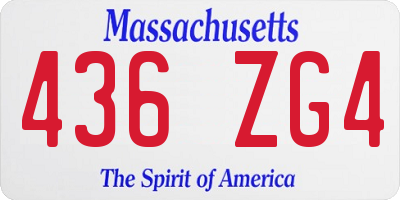 MA license plate 436ZG4