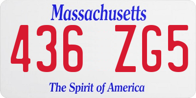 MA license plate 436ZG5