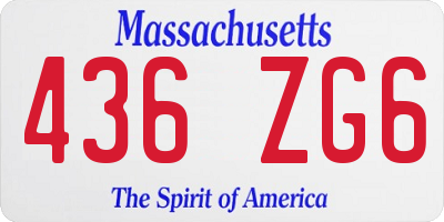 MA license plate 436ZG6