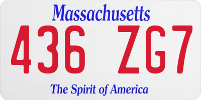 MA license plate 436ZG7