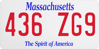 MA license plate 436ZG9